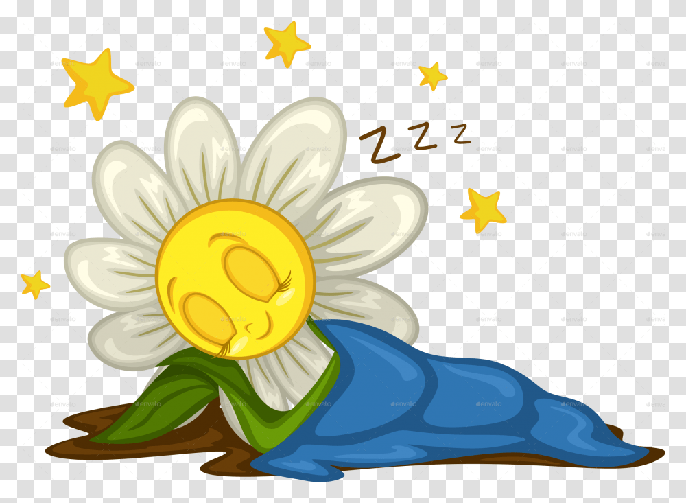 Cartoon Daisy Stickers For Different Situations Daisy Flower Cartoon, Plant, Graphics, Symbol, Star Symbol Transparent Png