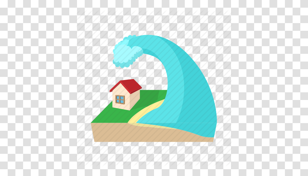 Cartoon Danger Disaster Flood House Tsunami Water Icon, Tape, Rug, Angry Birds, Plot Transparent Png