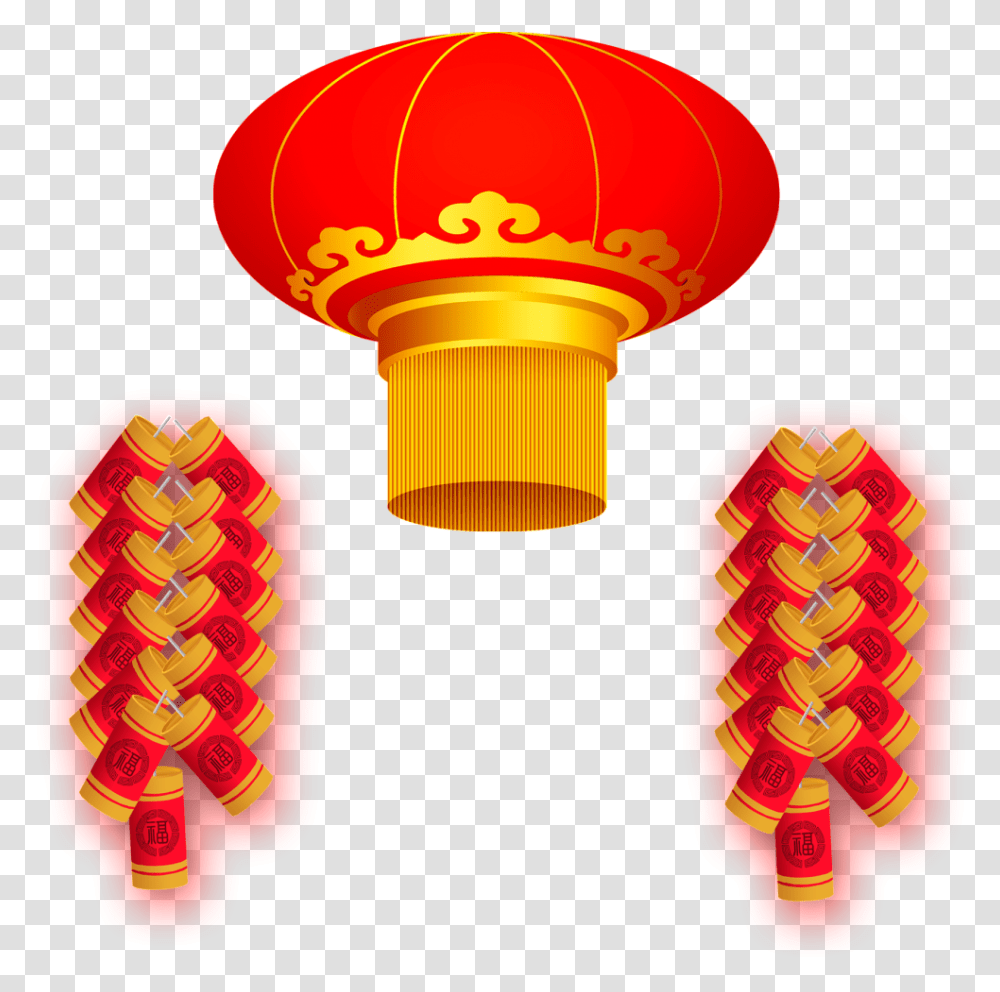 Cartoon Decoration Vector About Red Lanterns Firecrackers Mid Autumn Festival, Lamp, Light, Architecture, Building Transparent Png