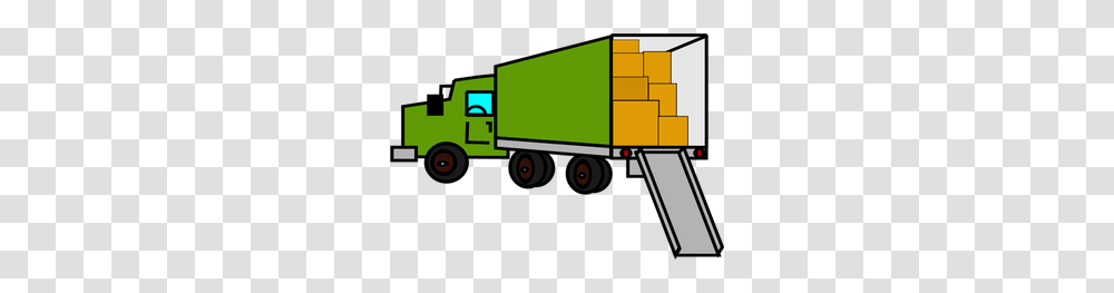 Cartoon Delivery Truck Clip Art, Trailer Truck, Vehicle, Transportation, Moving Van Transparent Png