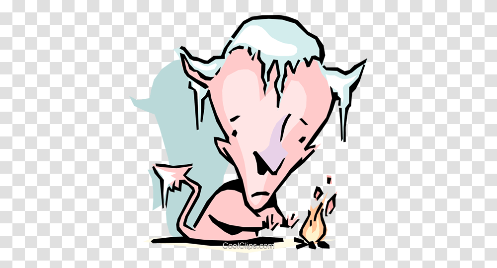 Cartoon Devil Warming Up Royalty Free Vector Clip Art Illustration, Animal, Mammal, Wildlife Transparent Png