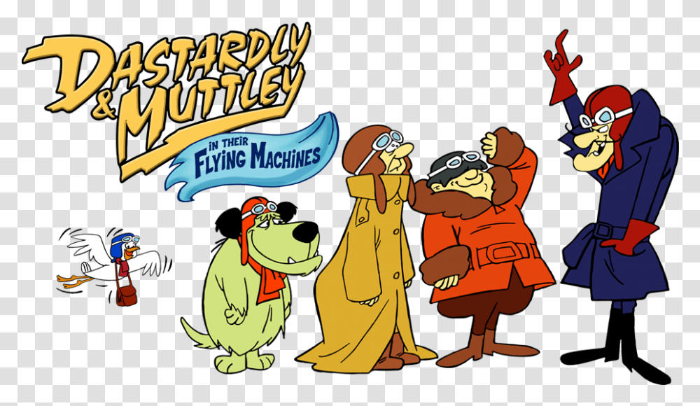 Cartoon Dick Dastardly And Muttley In Their Flying Machines Characters, Poster, Advertisement, Person Transparent Png