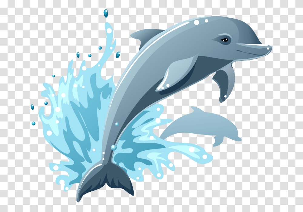 Cartoon Dolphin Jumping Out Of Water, Sea Life, Animal, Mammal Transparent Png