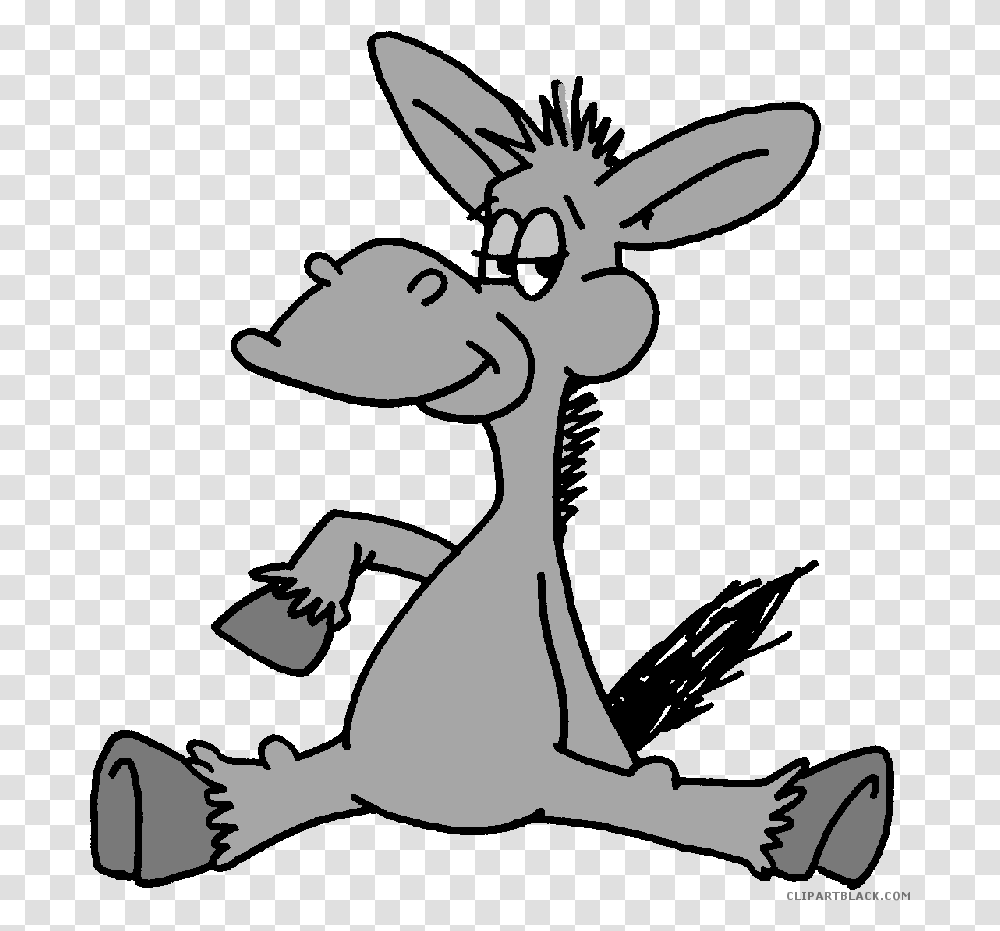 Cartoon Donkey Animal Free Black White Clipart Images, Stencil, Silhouette Transparent Png