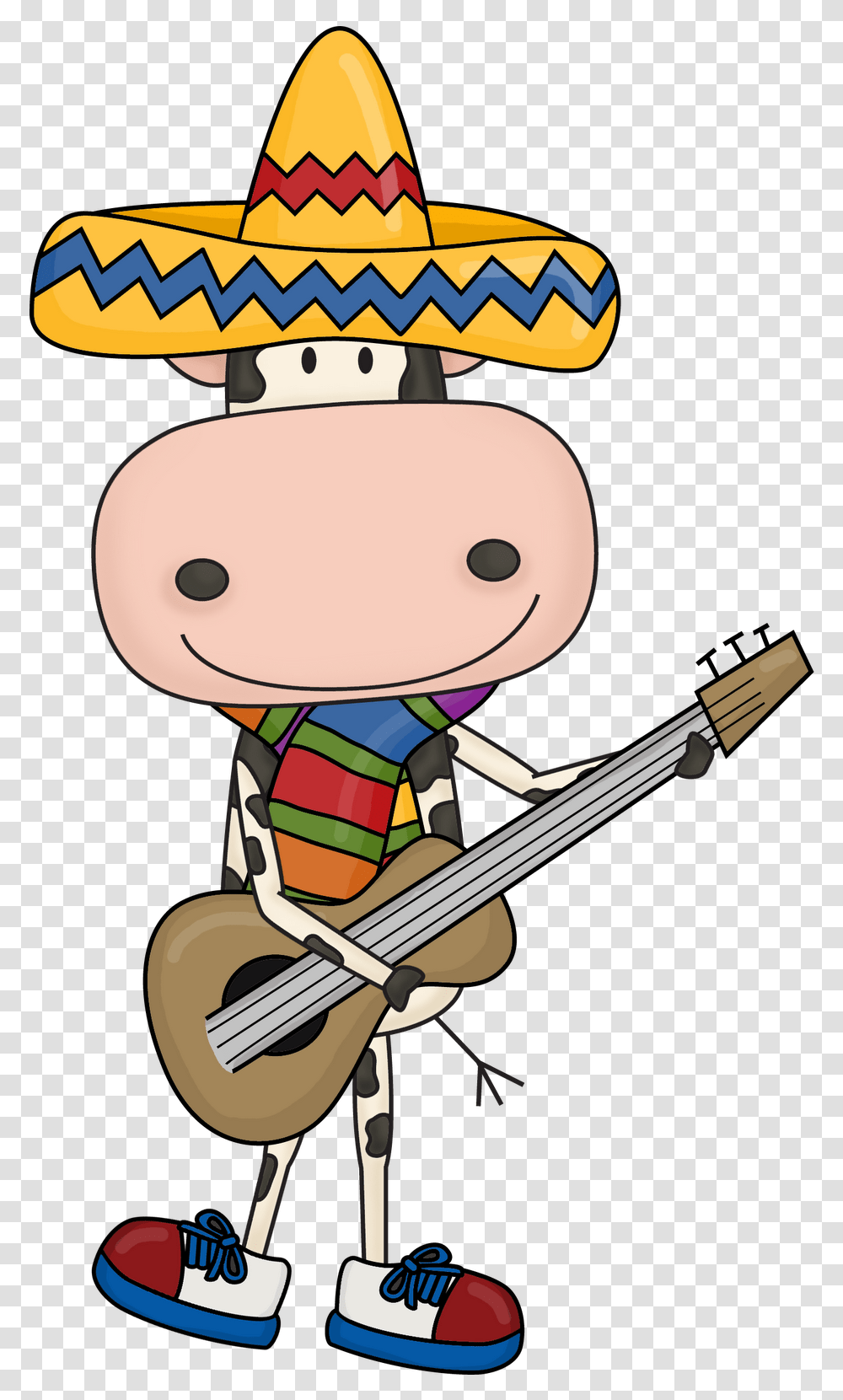 Cartoon Donkey In Mexican Hat Free Image Art, Guitar, Leisure Activities, Musical Instrument, Clothing Transparent Png