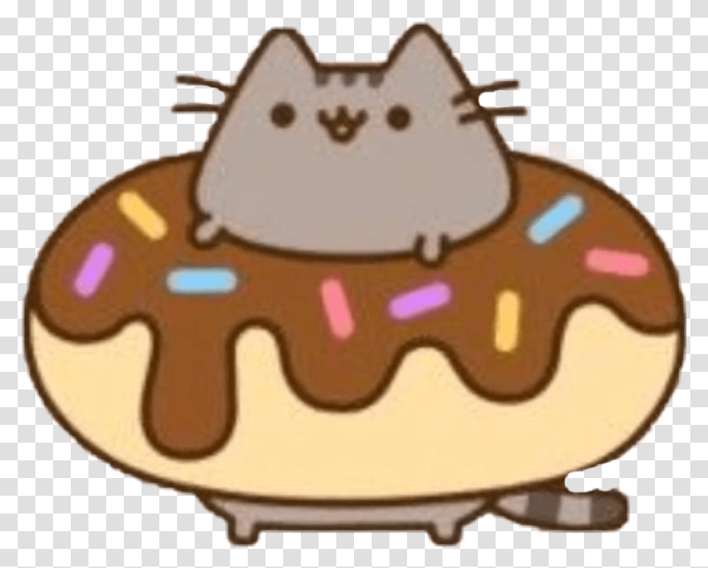 Cartoon Donut Donut Pusheen The Cat, Cake, Dessert, Food, Birthday Cake Transparent Png