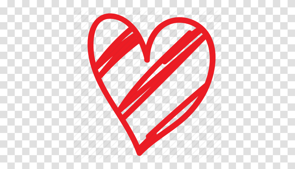 Cartoon Doodle Hand Drawn Heart Love Sketch Valentines Icon Transparent Png