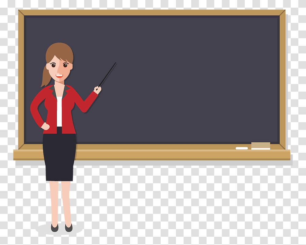 Cartoon Download Teacher Illustration Vector, Person, Human, Blackboard Transparent Png