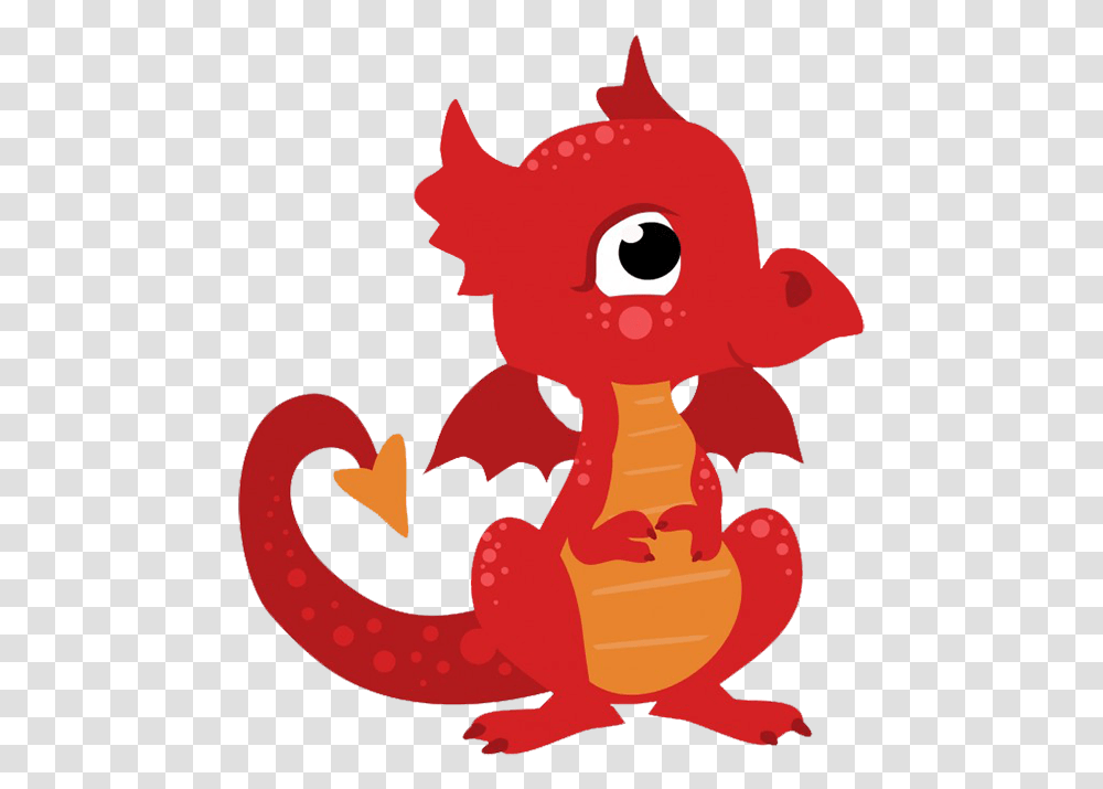 Cartoon Dragon Image Cute Red Dragon Clipart, Animal, Reptile, Cupid, Sea Life Transparent Png
