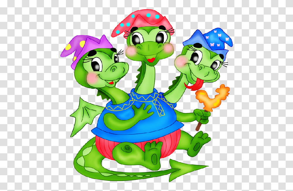 Cartoon Dragons Pictures Three Headed Creature Clipart, Green, Crowd, Leisure Activities Transparent Png