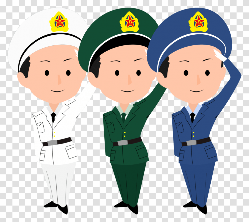 Cartoon Drawing Animation National Soldier Boy Salute Drawing, Person, Human, Sailor Suit, People Transparent Png