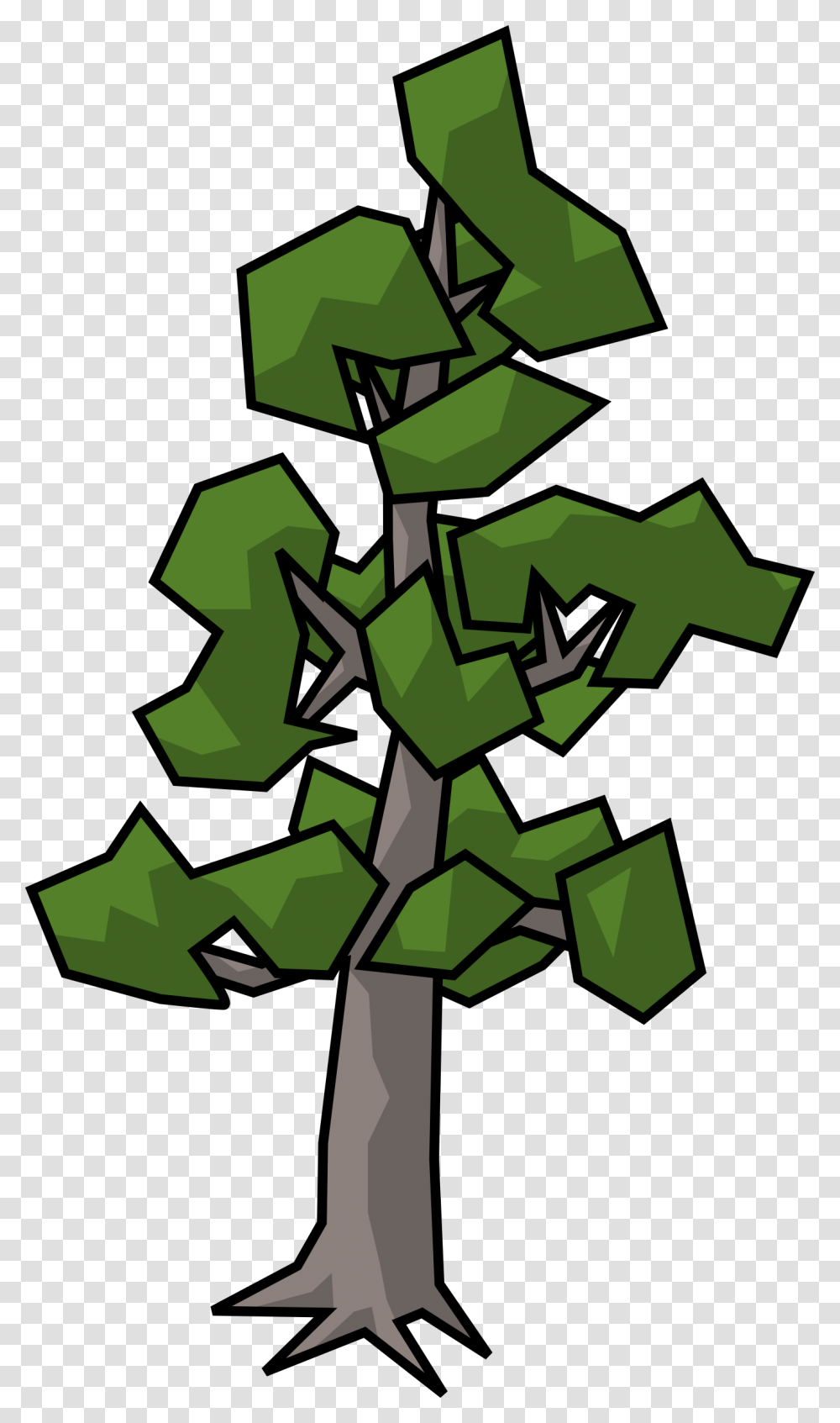 Cartoon Drawing Of Pine Tree, Recycling Symbol, Cross Transparent Png