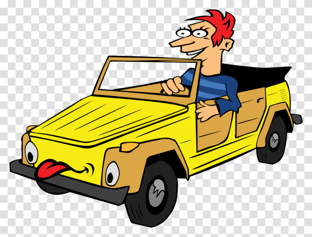 Cartoon Driving Volkswagen Beetle Toyota Sienna, Vehicle, Transportation, Automobile, Jeep Transparent Png
