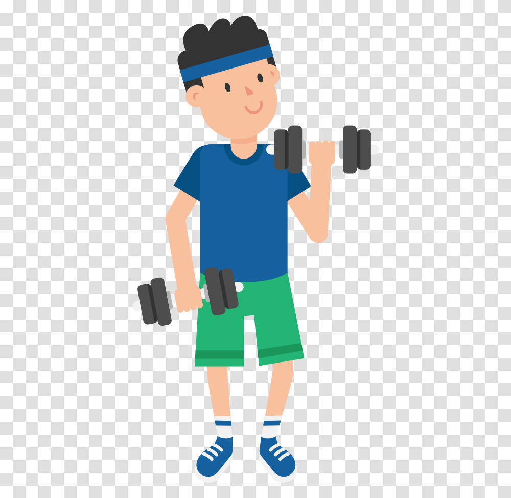 Cartoon Dumbbell Drinking Water Clipart, Apparel, Person, Human Transparent Png