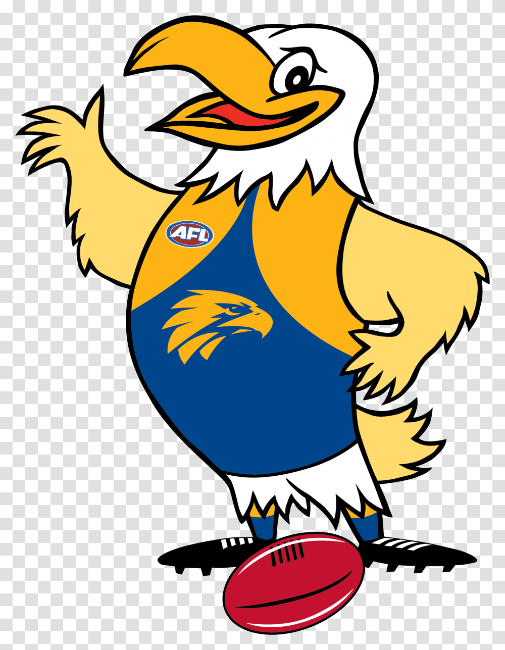 Cartoon Eagle West Coast Eagles Logo 2018, Bird, Animal, Waterfowl, Poultry Transparent Png