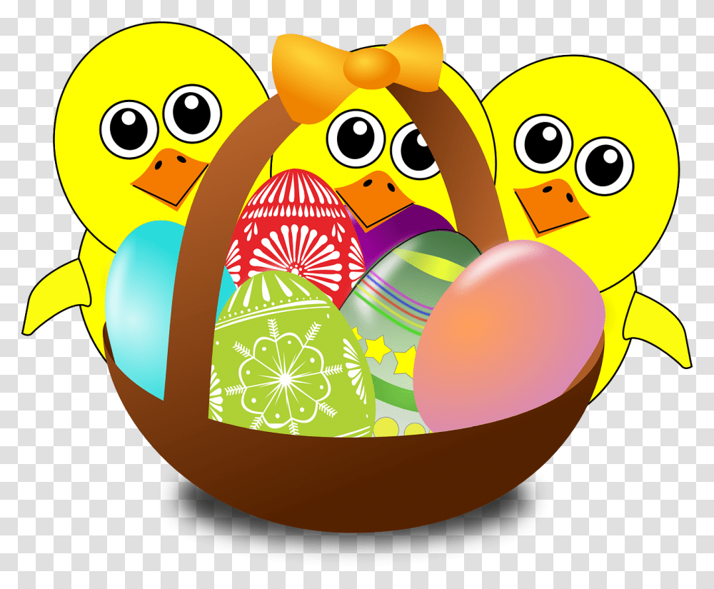 Cartoon Easter Eggs Basket, Food Transparent Png