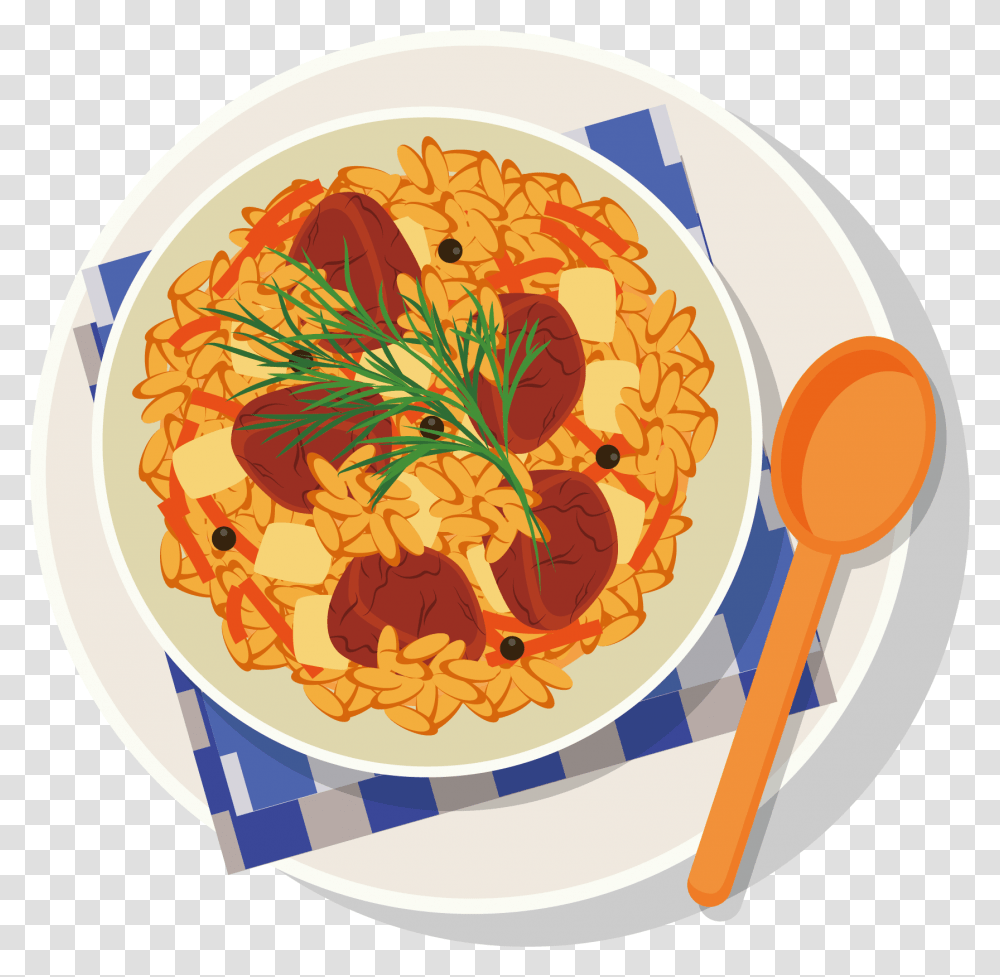 Cartoon Egg Fried Fried Rice Cartoon, Noodle, Pasta, Food, Vermicelli Transparent Png