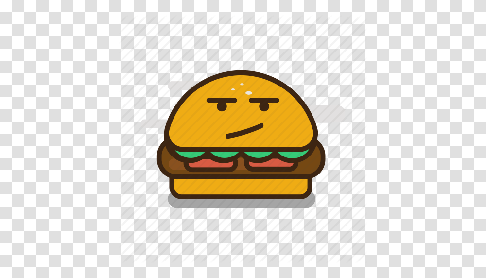 Cartoon Emoji Emoticon Expression Fast Food Hamburger Icon, Advertisement, Lunch, Meal Transparent Png