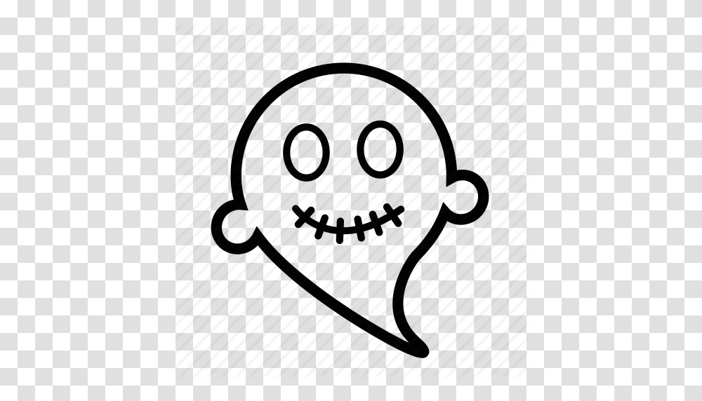 Cartoon Emoji Ghost Halloween Scary Icon, Stencil, Sphere, Label Transparent Png