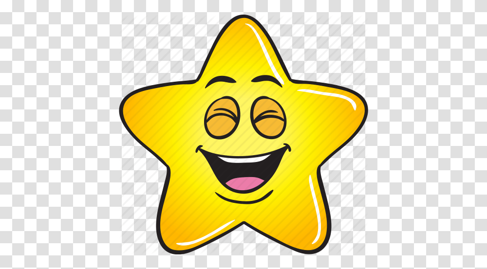 Cartoon Emoji Gold Smiley Star Icon, Star Symbol, Number Transparent Png