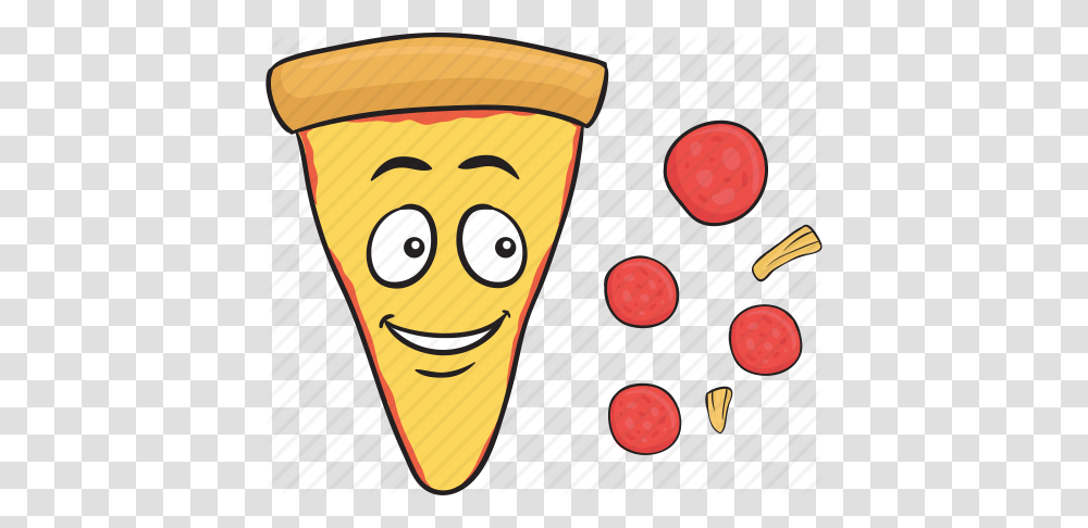 Cartoon Emoji Pizza Slice Smiley Icon, Food, Dessert, Cone, Cream Transparent Png