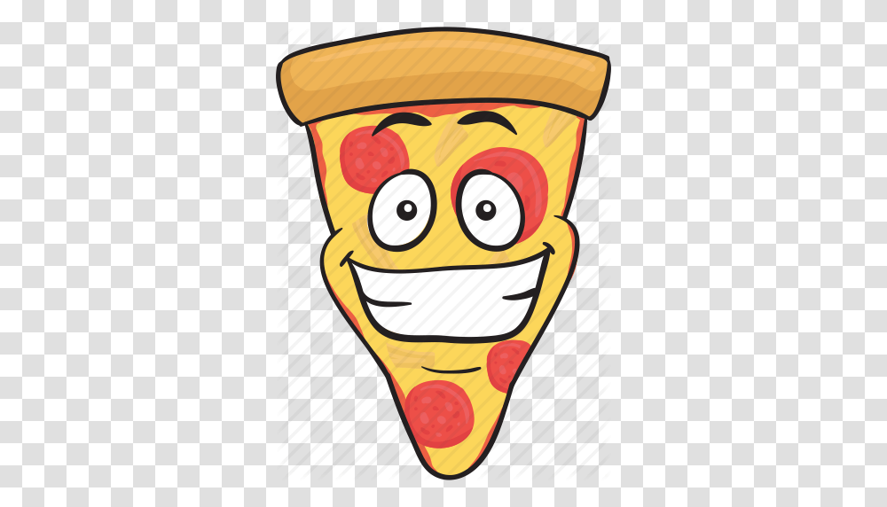 Cartoon Emoji Pizza Slice Smiley Icon, Label, Plant, Food Transparent Png