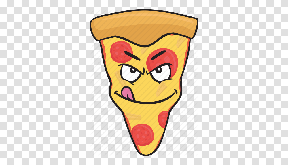 Cartoon Emoji Pizza Slice Smiley Icon Pizza Slice Emoji, Label, Text, Food Transparent Png