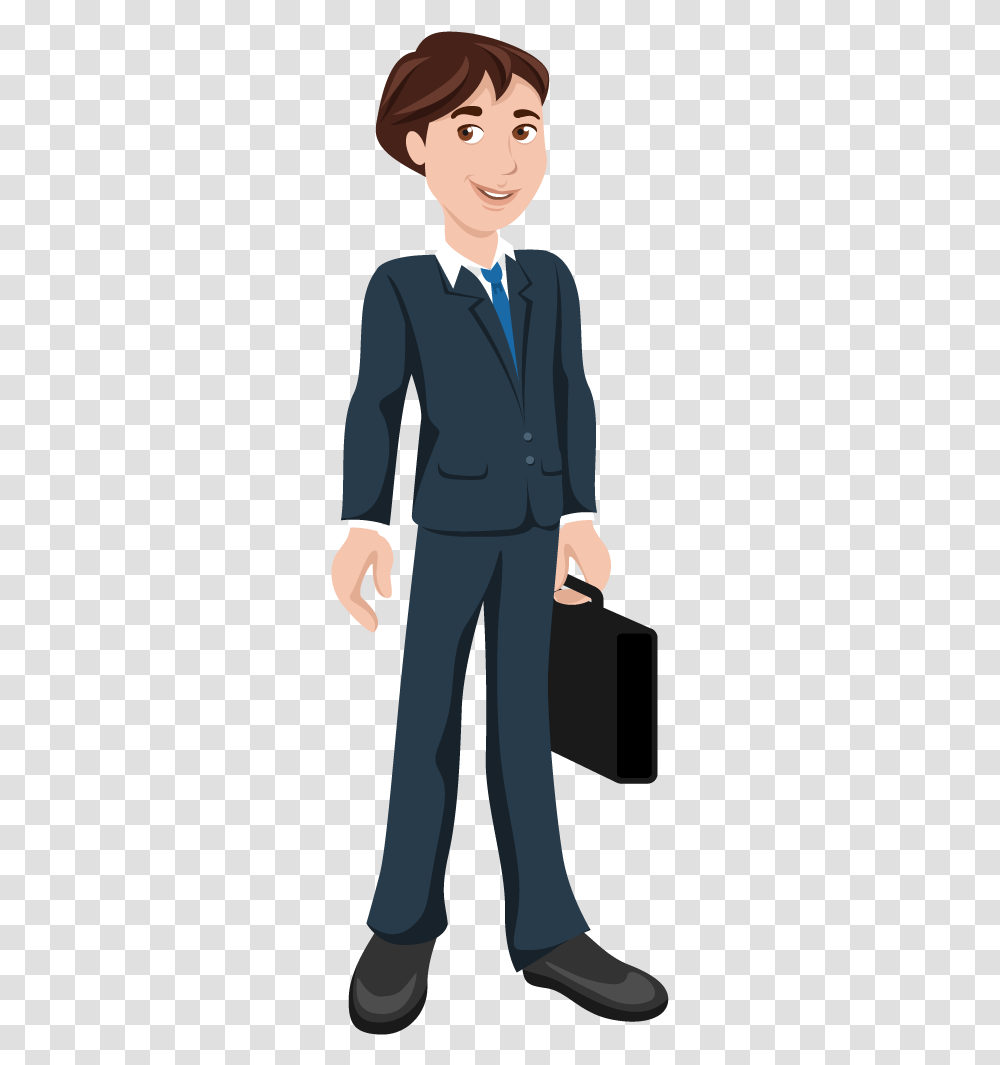 Cartoon Employee, Suit, Overcoat, Person Transparent Png