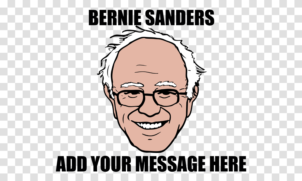 Cartoon Face Bernie Sanders Cartoon Face, Head, Glasses, Accessories, Smile Transparent Png