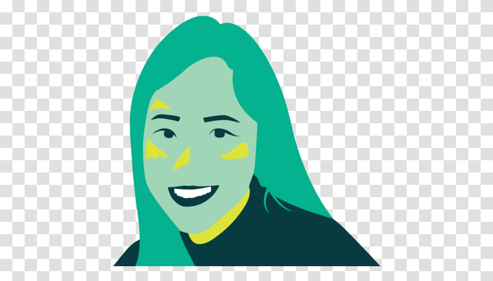 Cartoon, Face, Green, Female, Smile Transparent Png