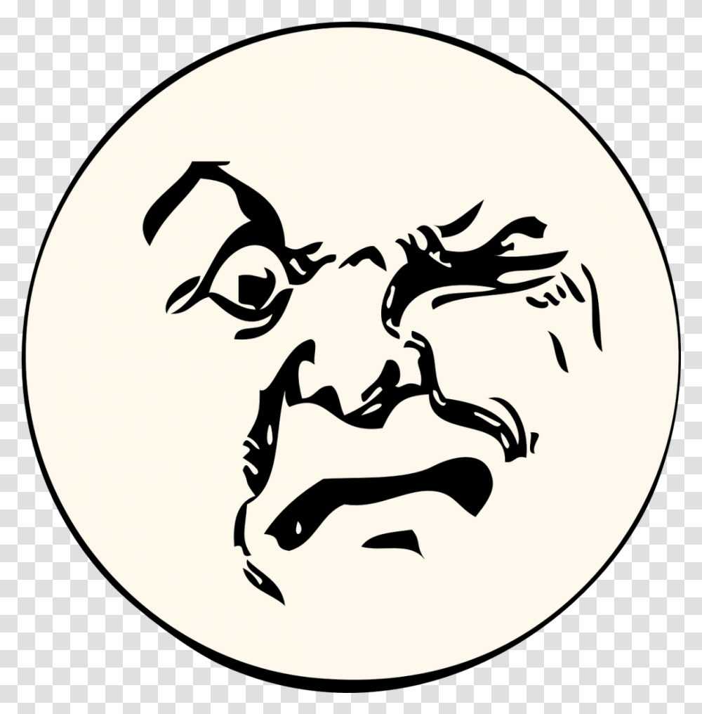 Cartoon Face On The Moon, Stencil, Label, Mustache Transparent Png