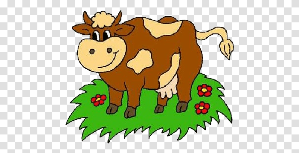 Cartoon Farm Animals Clipart Animals Live In Land Clipart, Cow, Cattle, Mammal, Poster Transparent Png