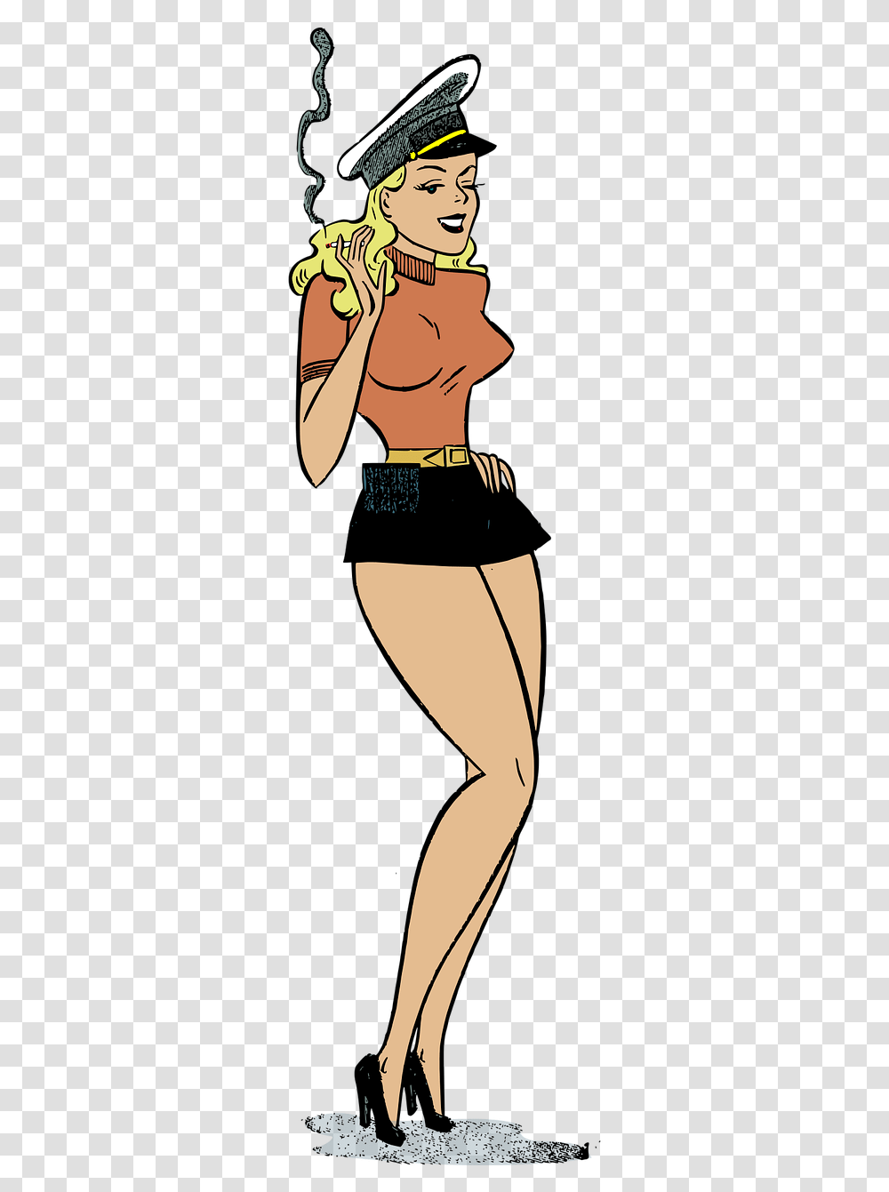 Cartoon Female Pin Up, Person, Human, Arm, Hip Transparent Png