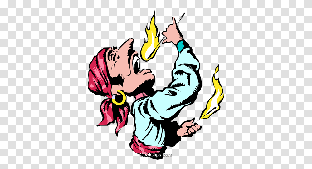 Cartoon Flame Swallower Royalty Free Vector Clip Art Illustration, Person, Human, Light, Juggling Transparent Png