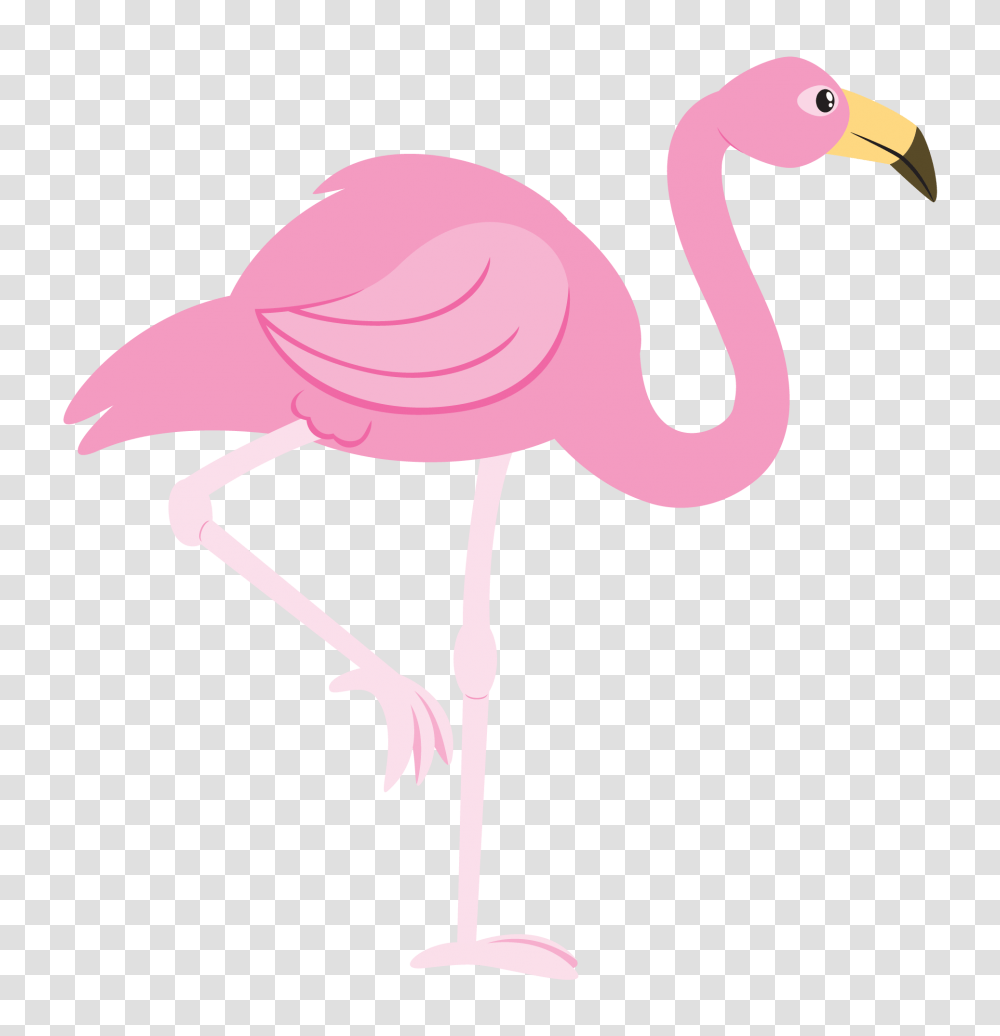 Cartoon Flamingo With Flower Gardening Flower And Vegetables, Bird, Animal, Beak Transparent Png