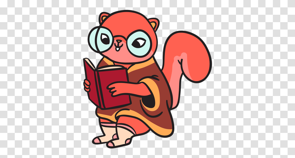 Cartoon Flat Squirrel Animal & Svg Vector File Ardillas Animadas Con Libros, Reading Transparent Png