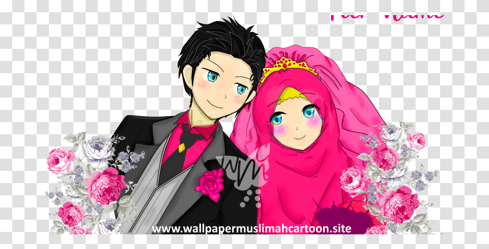 Cartoon Flower Images Free Download Clip Art Webcomicmsnet Wedding Muslim Cartoon Couple, Clothing, Graphics, Person, Poster Transparent Png