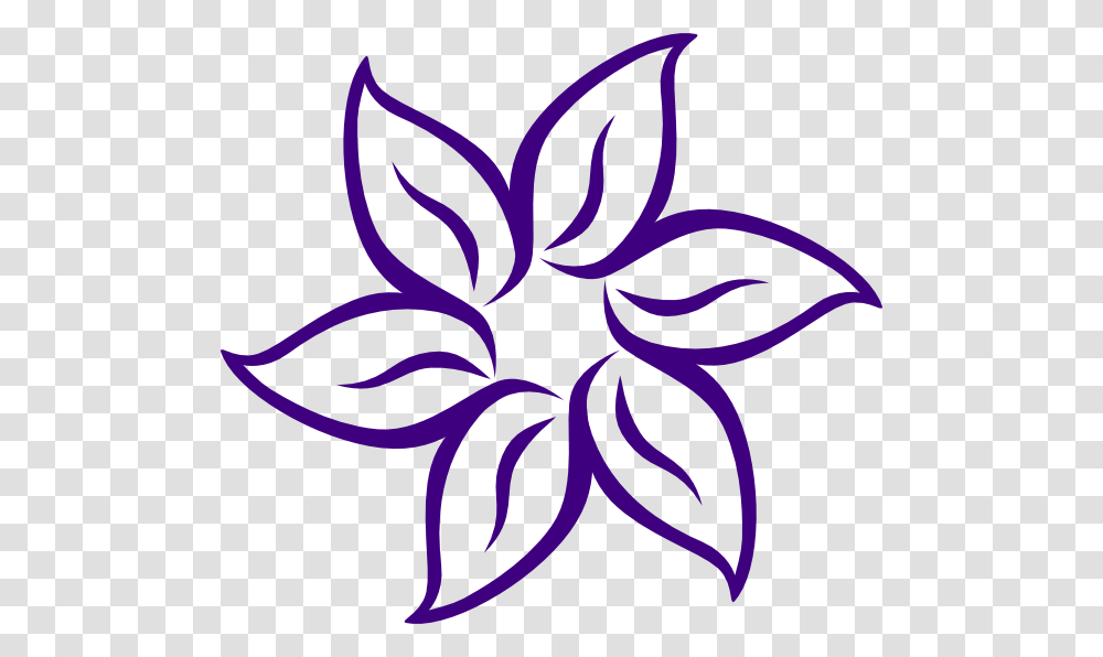 Cartoon Flowers Clip Art Purple Flower Outline Clip Art, Pattern, Logo, Trademark Transparent Png