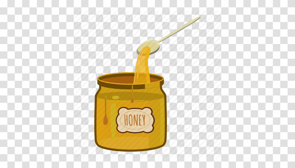 Cartoon Food Glass Honey Jar Spoon Sweet Icon, Label, Paint Container, Injection Transparent Png