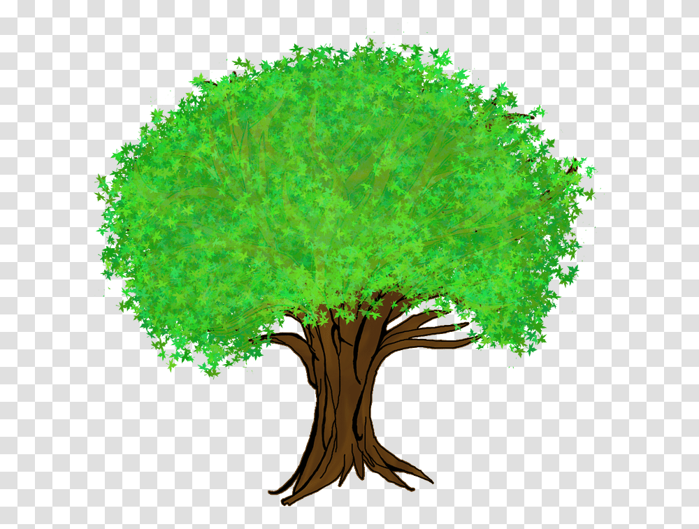Cartoon Forest Tree, Plant, Moss, Dinosaur, Reptile Transparent Png