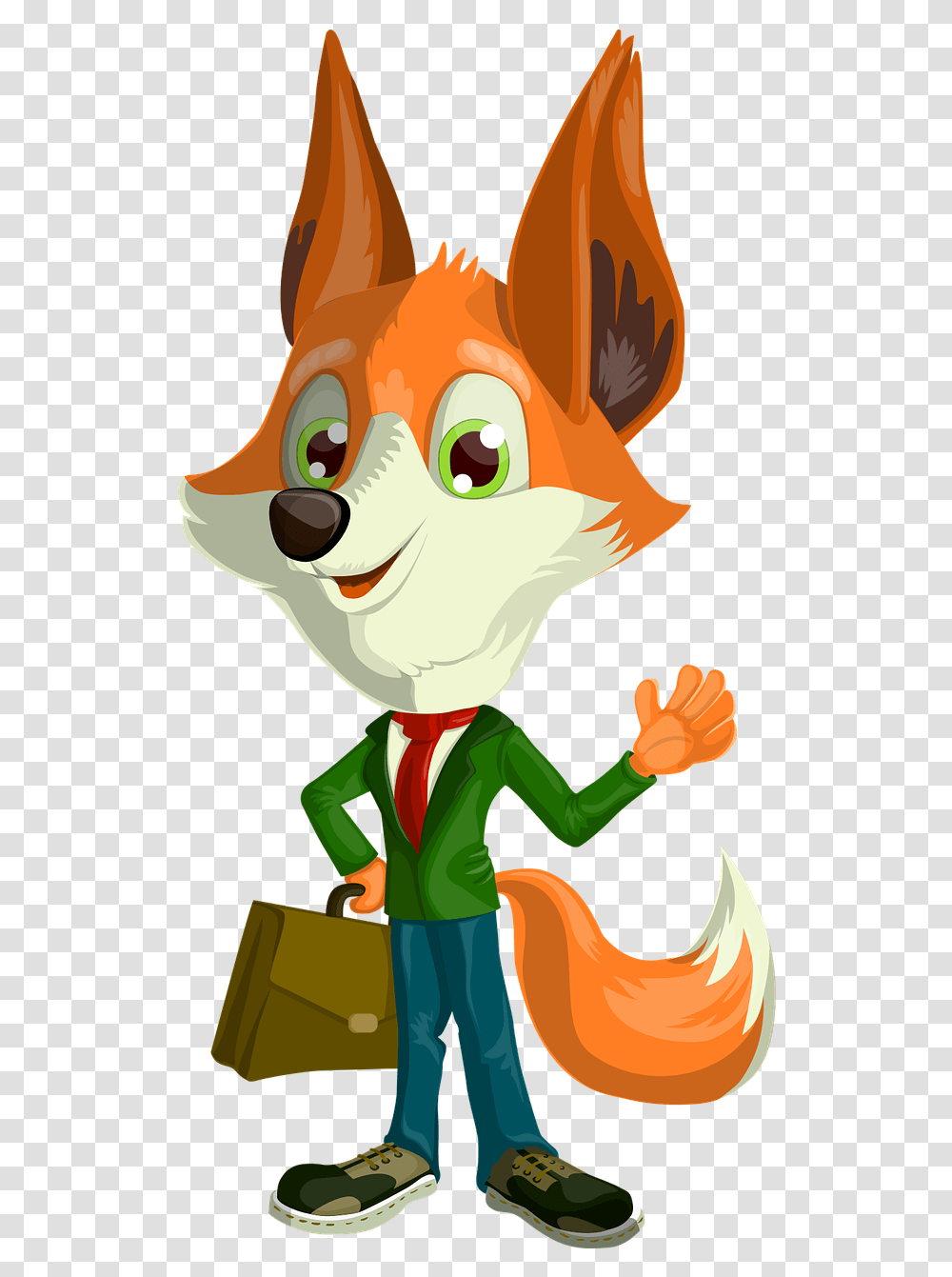 Cartoon Fox In A Suit, Person, Human, Wildlife, Animal Transparent Png