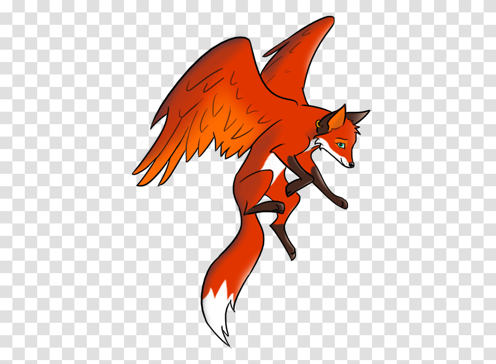 Cartoon Fox With Wings, Animal, Wildlife, Horse, Mammal Transparent Png