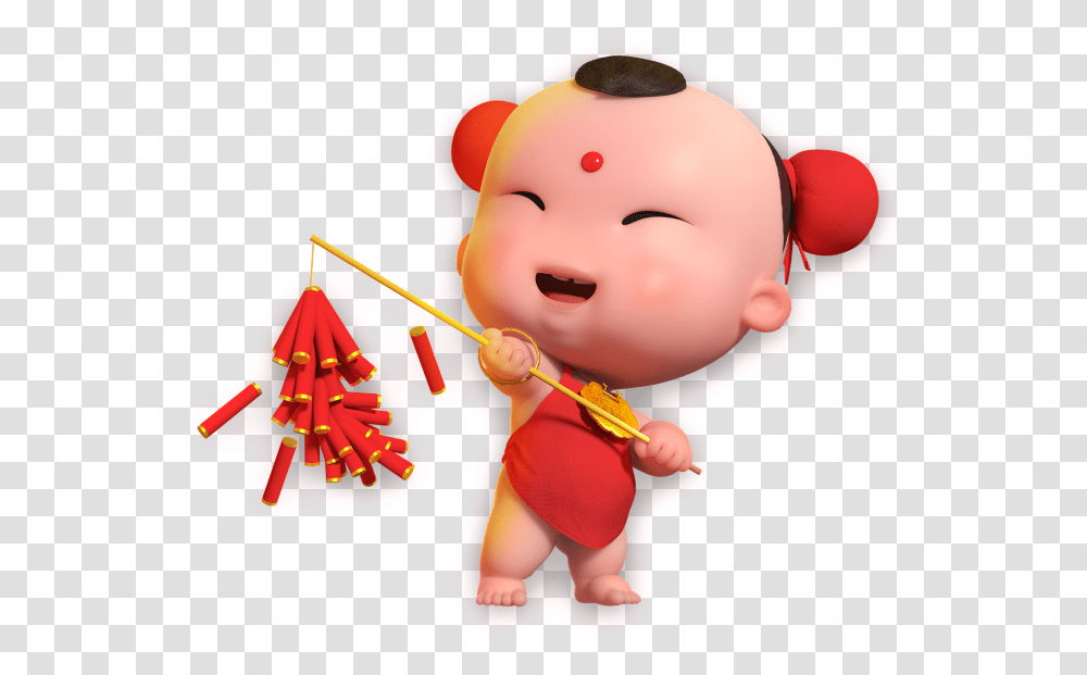 Cartoon Fuwa Put Firecracker Ornamental, Heart, Cupid, Toy Transparent Png