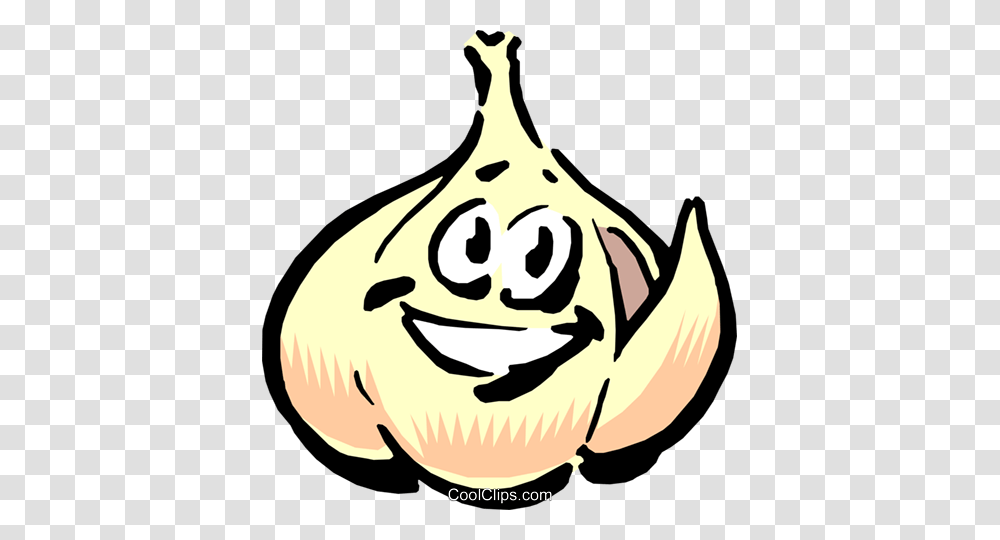 Cartoon Garlic Royalty Free Vector Clip Art Illustration, Plant, Food, Fruit, Vegetable Transparent Png