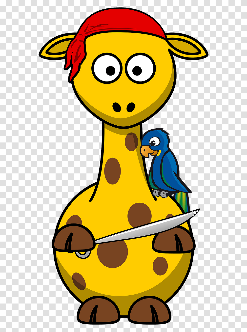 Cartoon Giraffe, Bird, Animal Transparent Png