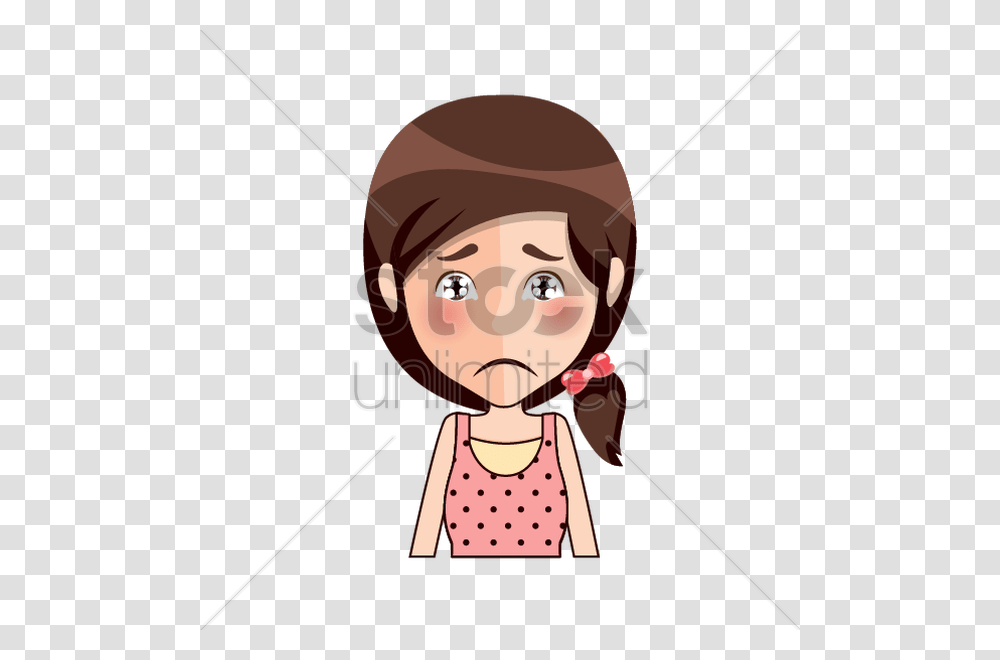 Cartoon Girl Feeling Sad Vector Image, Person, Face, Leisure Activities, Head Transparent Png