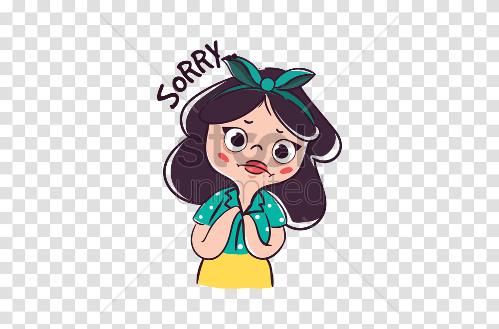 Cartoon Girl Feeling Sorry Vector Image, Bow, Costume, Female, Duel Transparent Png