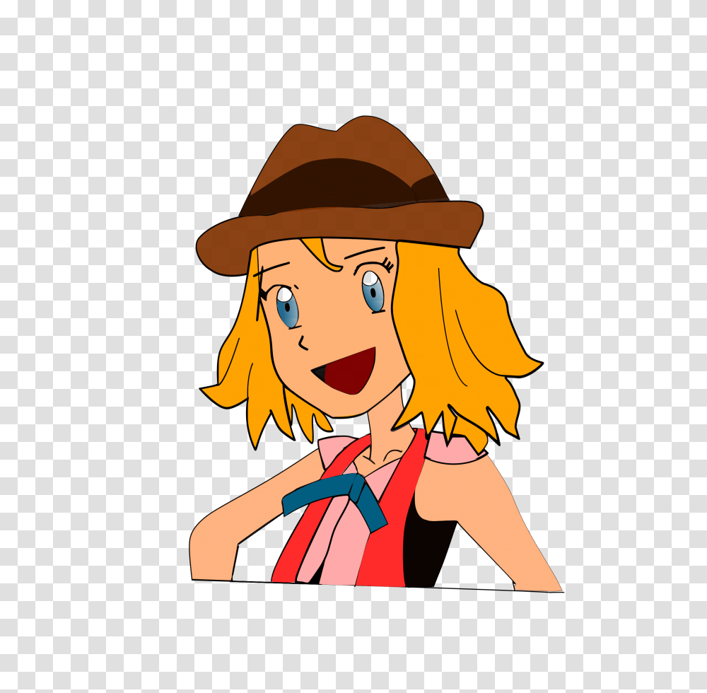 Cartoon Girl In Cowboy Hat Vector Clipart Image, Person, Label Transparent Png