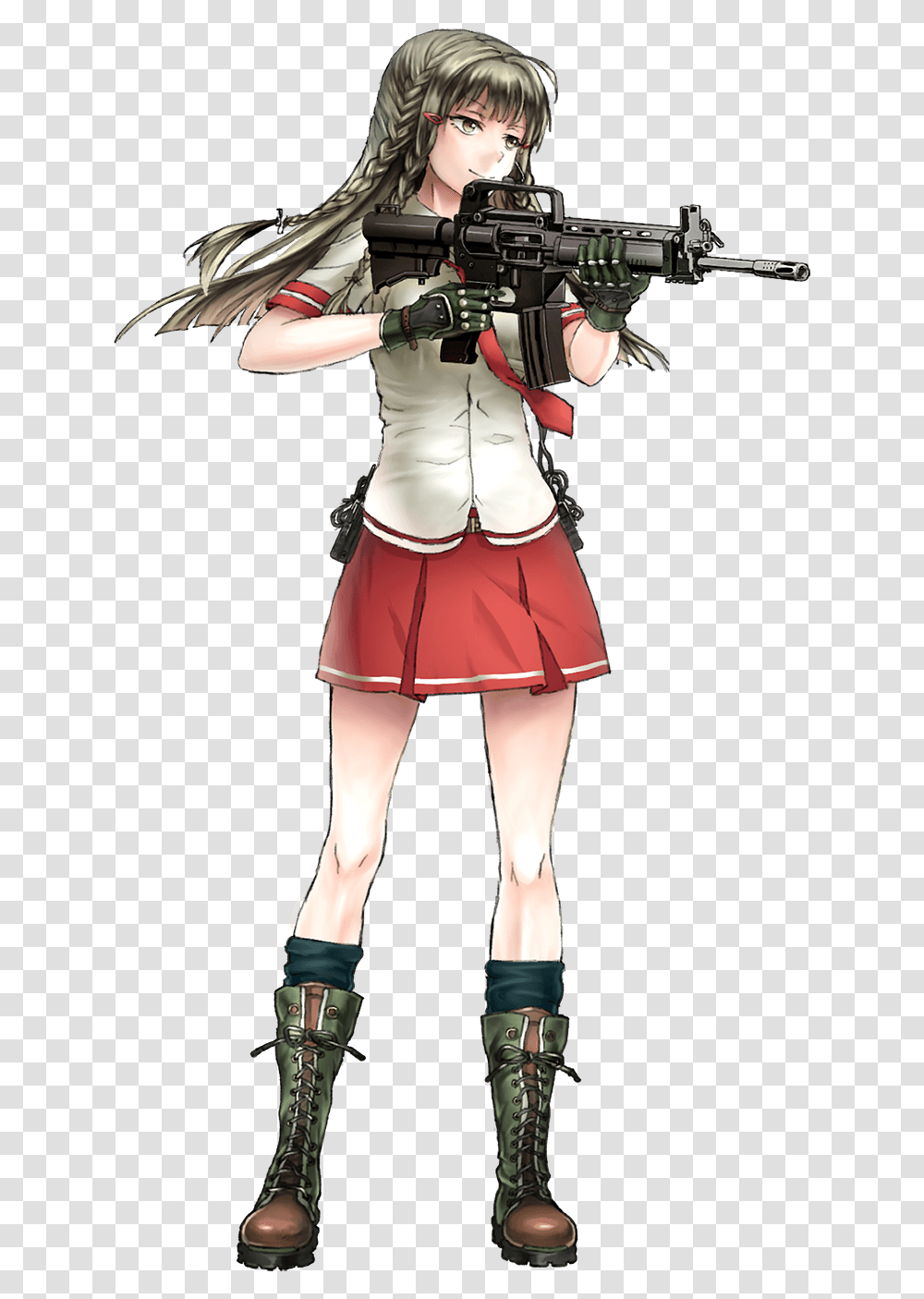 Cartoon Girl Shooting Gun Anime Girl Shooting Gun, Skirt, Person, Sport Transparent Png