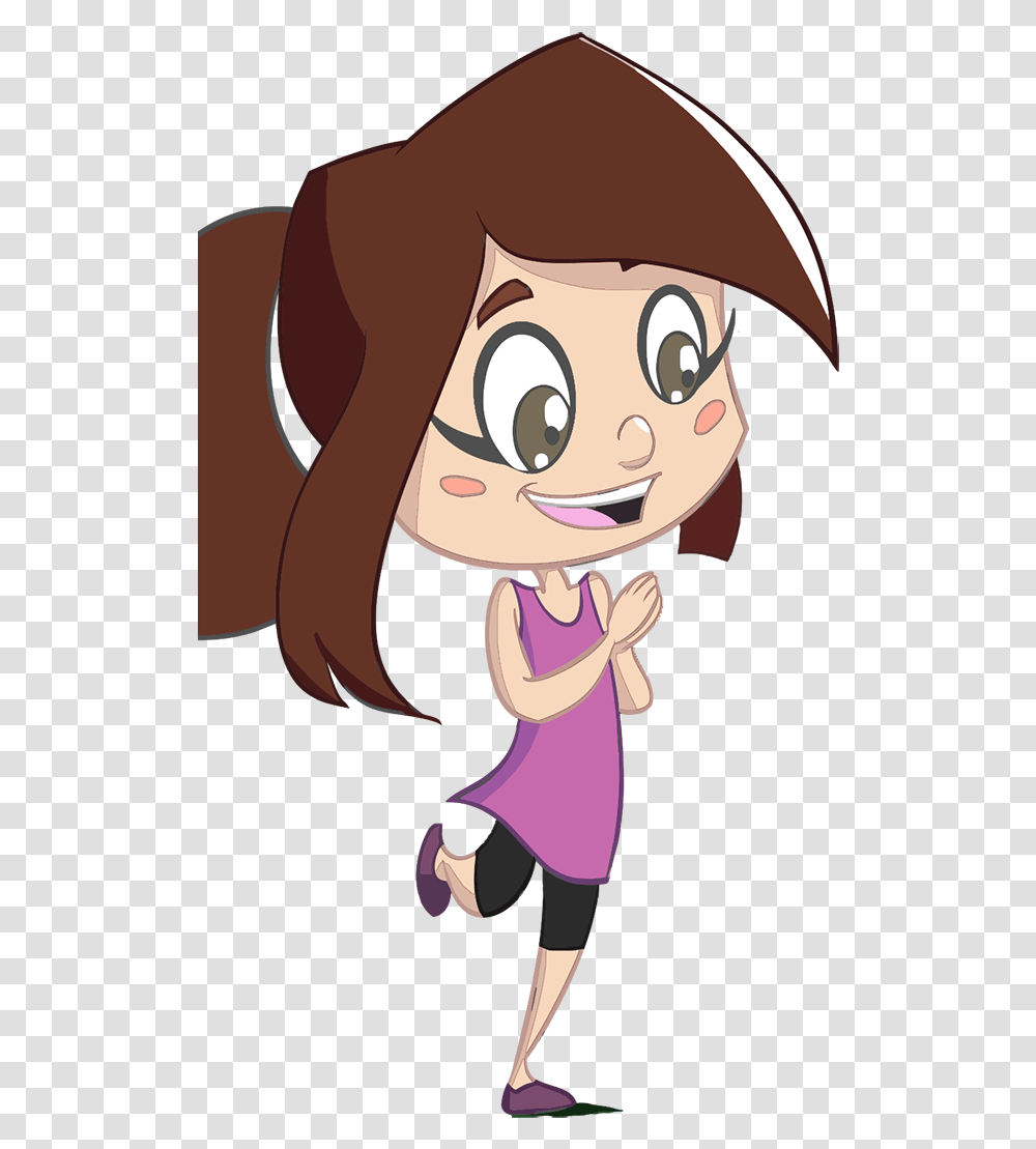 Cartoon Girl With Background, Female, Apparel, Book Transparent Png